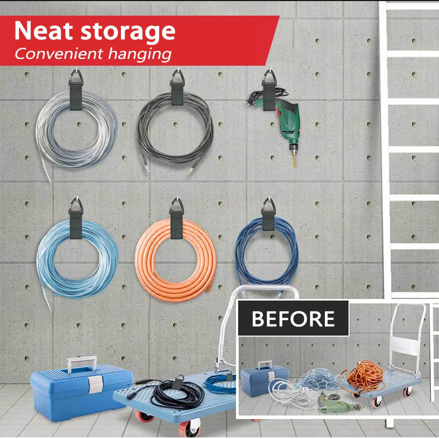 Cord Organizer Holder with Triangle Buckle Wire Manager Power Cord Management Nylon Heavy Cord Storage Straps for Cables Hoses