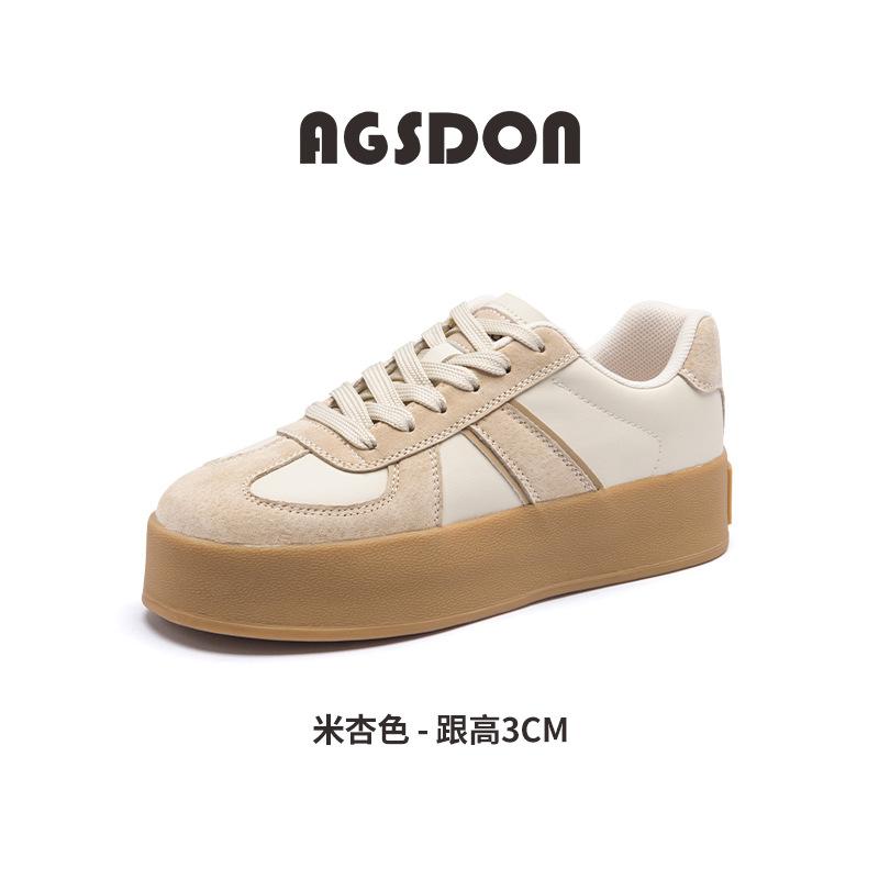 Augustine retro German training shoes women's 2025 new autumn platform Forrest Gump board shoes casual sports white shoes