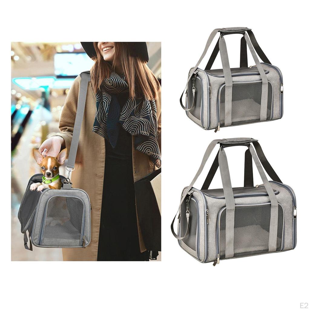 PVC Pet Carrier Backpack Carrying Box with Handles W / Lock Zippered Bag Foldable Cage Easy
