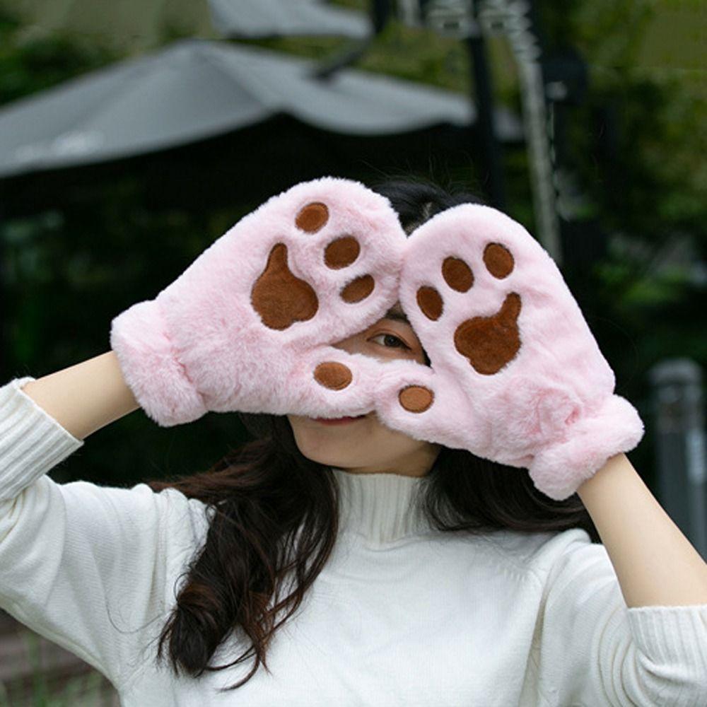 Windproof Autumn Bear Claw For Women Cat Claw Gloves Plush Winter Paw Mittens Anime Cosplay Gloves