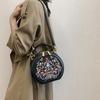 Bolsas Bolsas Transversais Femininas Primavera 2025 Novo Estilo Chinês Bordado Bolsas de Mão High-end Novo Estilo Chinês Moda Pequena Bolsa Redonda