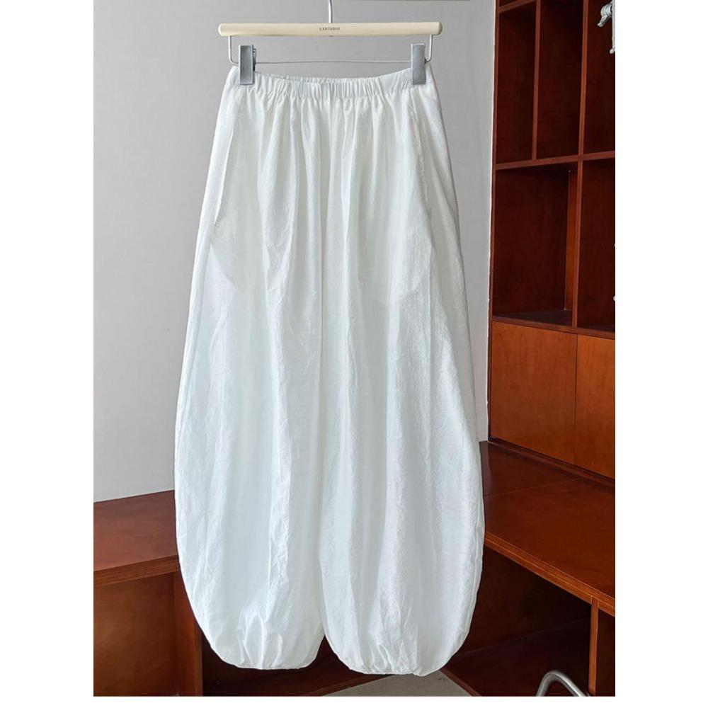 Breathable Cotton~summer New White Loose Bloomers Women's Design Wide Leg Pants Yamamoto Pants Relaxed Pants
