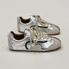 Retro Contrasting Color Flat-Bottomed Silver German Training Shoes Women'S Autumn Breathable Niche Versatile Casual Board Shoes