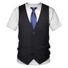 2026 Nuova Moda Estiva Versatile Divertente Finto Smoking Maglietta 3D Papillon Magliette Stampate 3D Uomo Streetwear Estivo