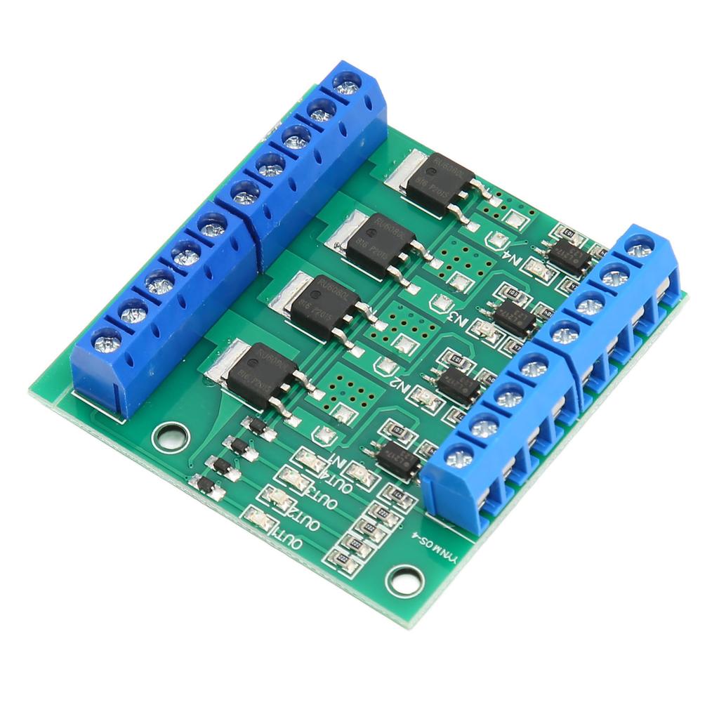 Moduł sterownika MOS 4-kanałowy Płyta wzmacniacza PLC z efektem polowym Wejście PWM 3–20 V Wyjście DC 3,7 V–27 V