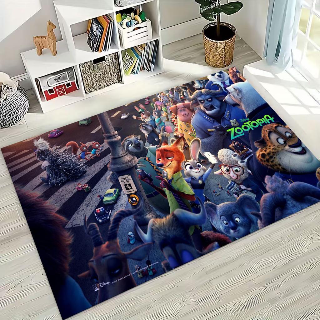 27 Style Zootopia Judy Nick Cartoon Rug for Bedroom Living Room Sofa Home Doormat Decor, Large Kids Non-slip Floor Mat Gift