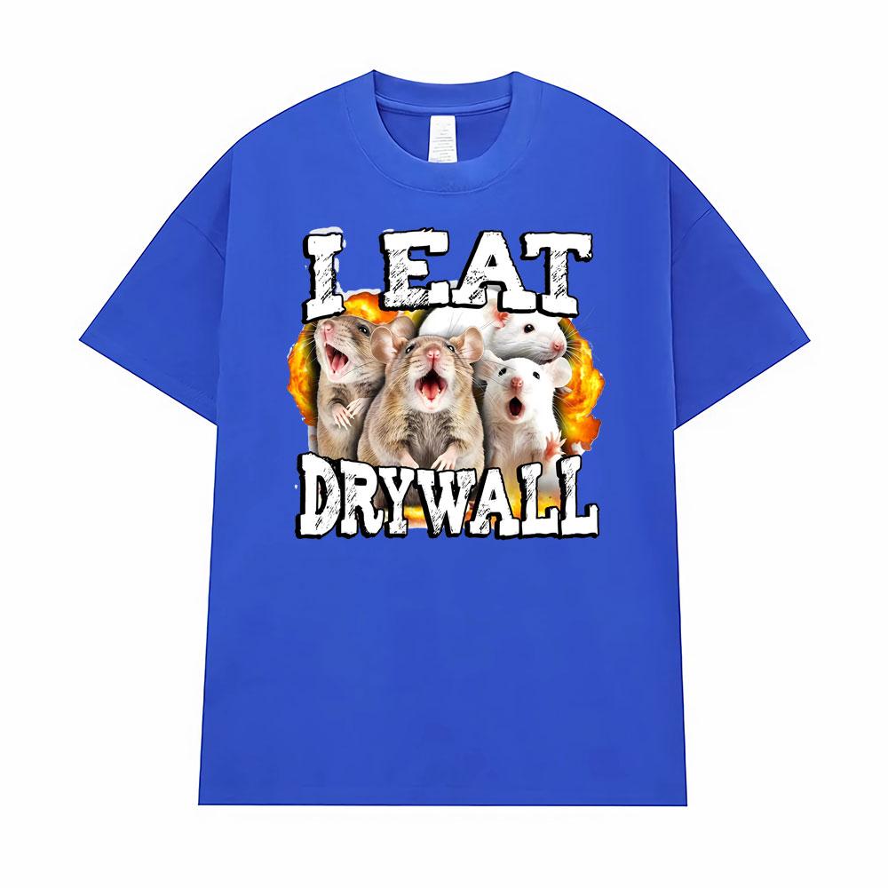 Funny Meme I Eat Drywall Cursed Mouse Graphic T-shirt Men Women High Quality Comfort T Shirt Fashion Classic Streetwear T Shirts