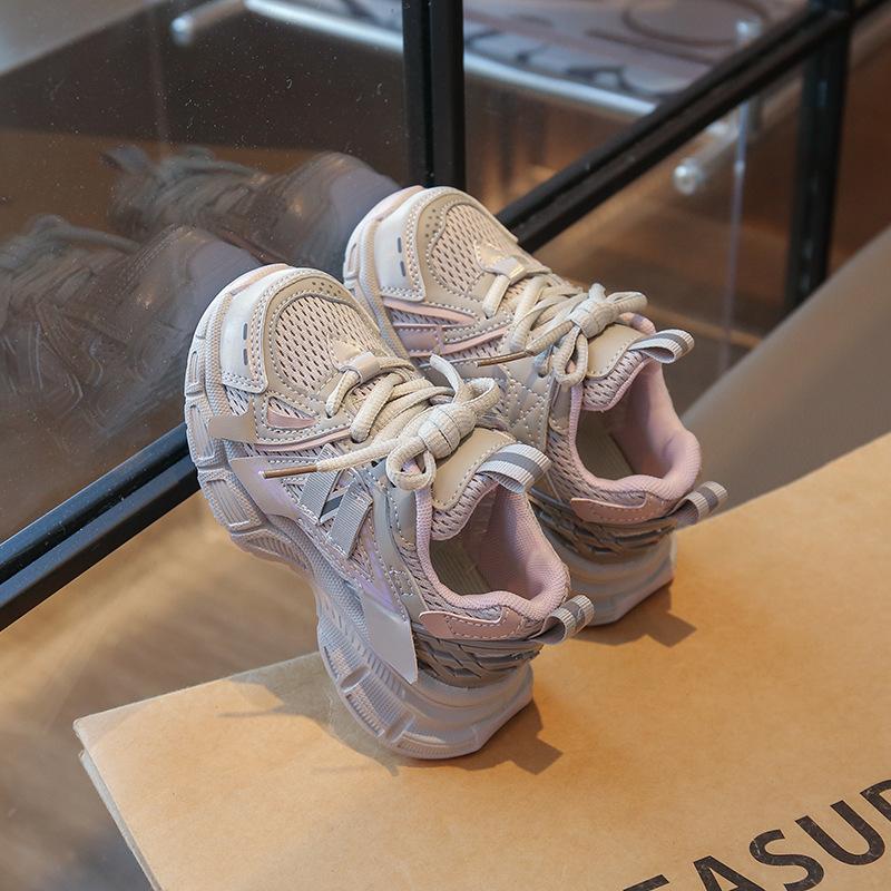 Kids Breathable Mesh Chunky Casual Sneakers 26 розовый