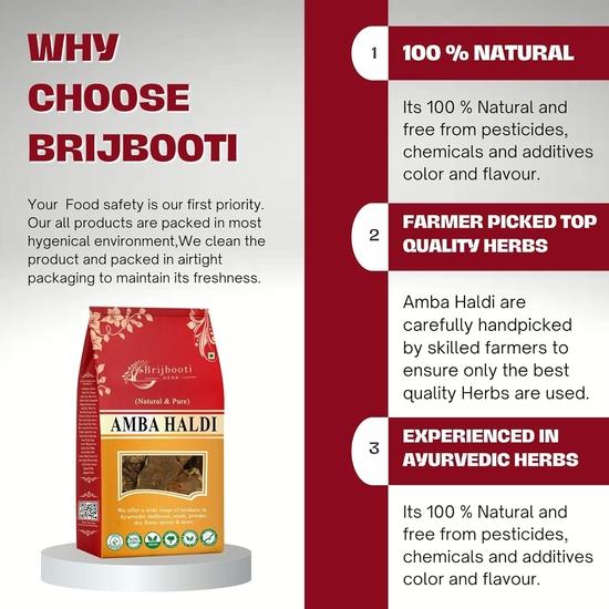 Birju Mahavir 1 Kg AMBA HALDI - AMBIA HALDI - CURCUMA AROMATICA - WILD TURMERIC, Multi-colored