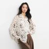 Women's Irregular Print Long-Sleeve Shirt
