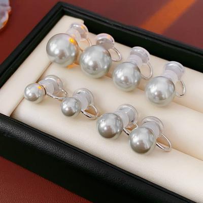 Einfacher runder Perlenohrclip leichter Luxus High-End Ohrringe Damen neue Mode Nische Temperament Ohrringe