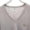 Lacoste 90s Old USA Made Long Sleeve V Neck Knit XL Gray Sweater Men's Used