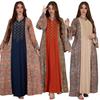 XQY500264 Ethnic Fashion Rhinestone Color Block Long Robe