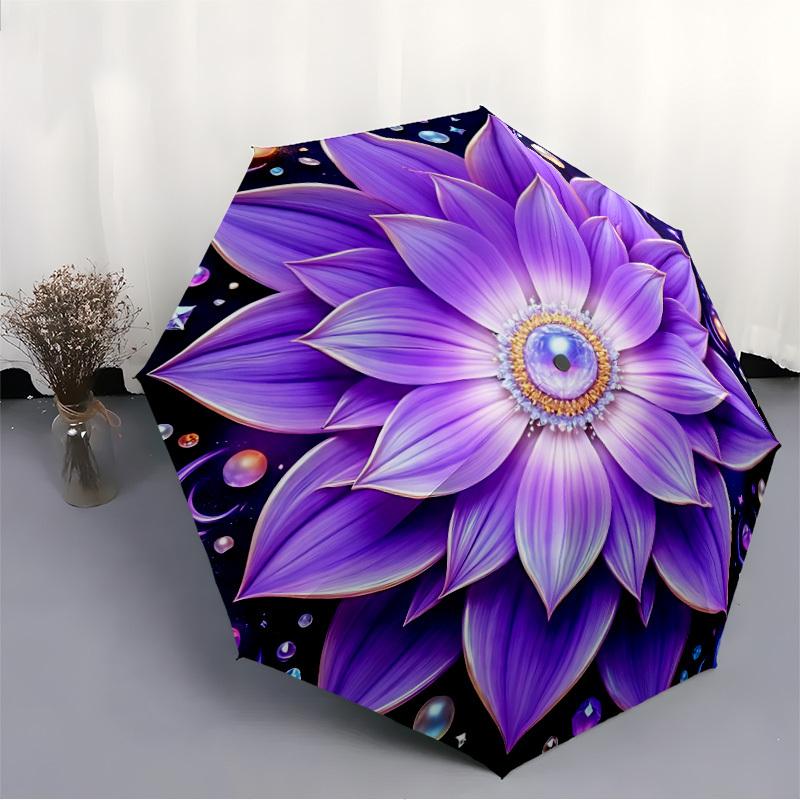 1 Stück Kosmisches Lotus Mandala Faltbarer Regenschirm, Langlebig, Geeignet für Outdoor-Aktivitäten oder Regen, Geeignet für den Weg zur Arbeit yy251027083
