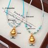 Fashion Chinese Style Gourd Austrian Pearl Necklace, Original Rotatable Design Light Luxury Long Sweater Chain