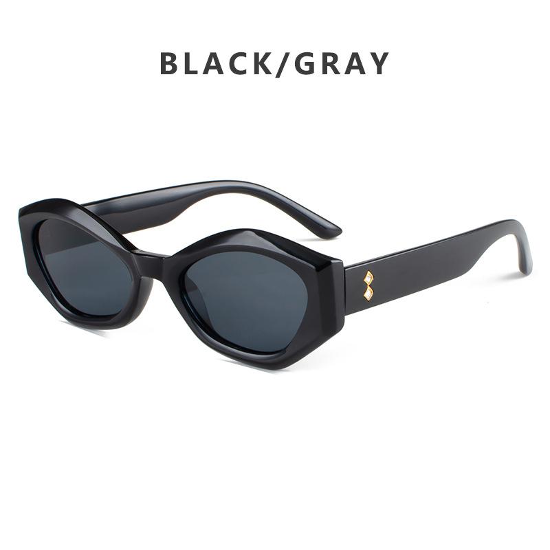 European and N Cat-eye Sunglasses Fashionable Diamond Cut Sunglasses Men and Women Holiday Travel Beach Glasses