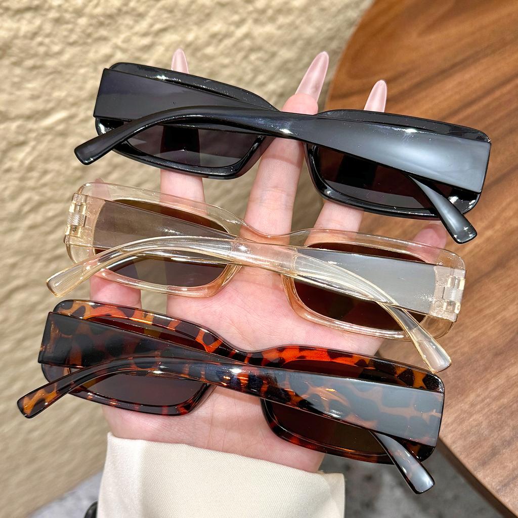 3Pcs Fashionable Rectangular Glasses with a Retro and Trendy Vibe, Suitable for the Beach, Outdoor Activities, and Street Style