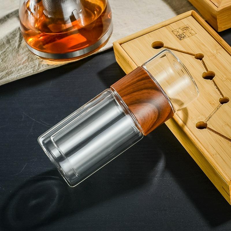 Factory Direct Sales of High Borosilicate Tea Water Separation Tea Cups for Men and Women Portable Glass Expresso Cups