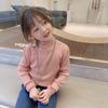 Girls Solid Half High Collar Long Sleeve Pullover Sweater Kids Casual Bottoming Inner Top