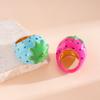 Korean Style Vintage Ring Flower Big Floral Ring Colorful Enamel Fruit Ring  Gifts for Women Girl