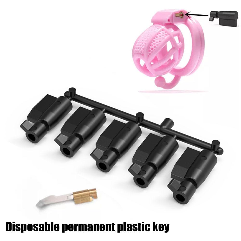 Jednorazowa Plastikowa Klatka Czystości Blokada Klucz Święty Trener Blokada Klatka na Penisa Sissy Akcesorium Ograniczenie BDSM Zabawka Seksualna