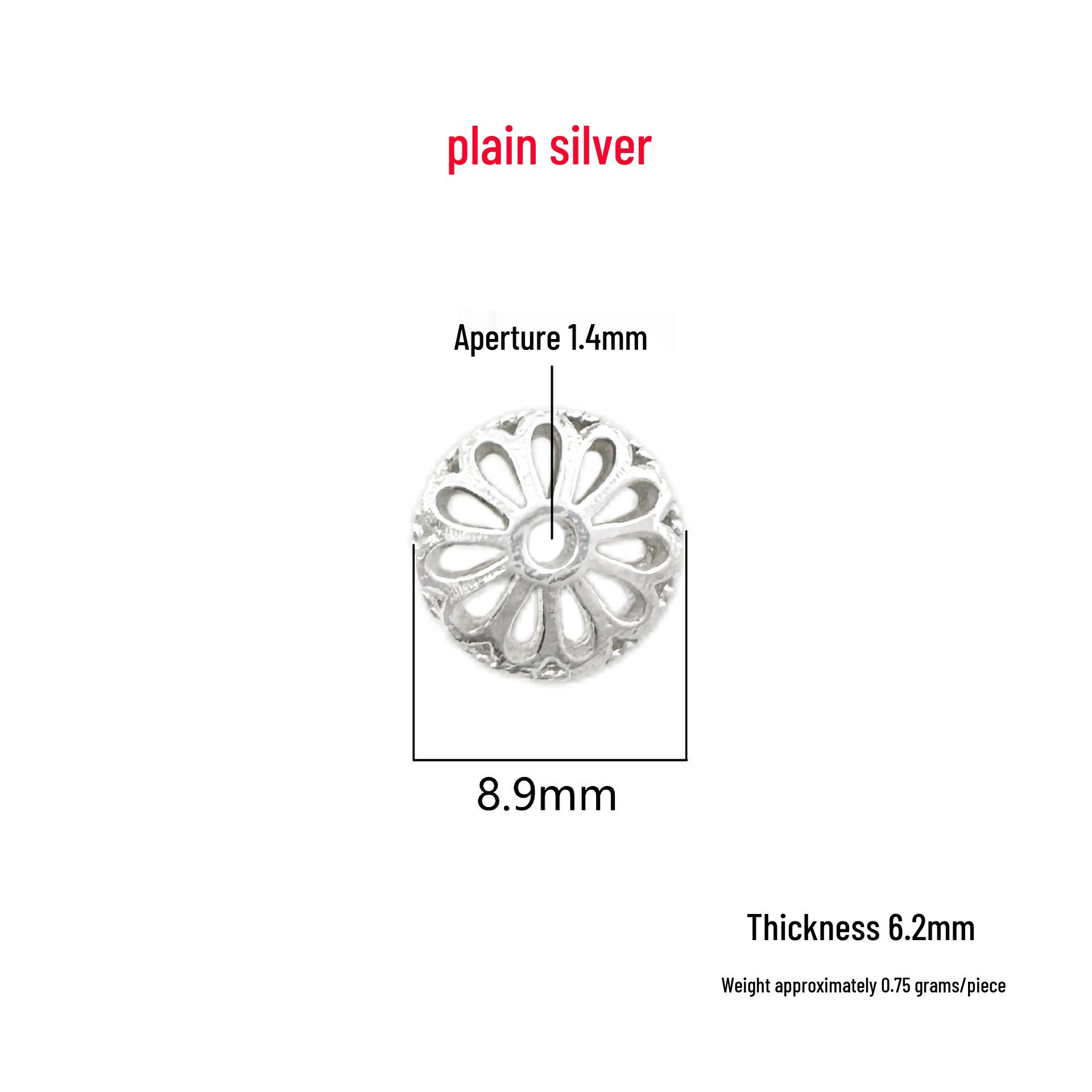 S999 Sterling Silver 3D Gold Abacus Spacer Beads for DIY Jewelry Weaving Silver 999