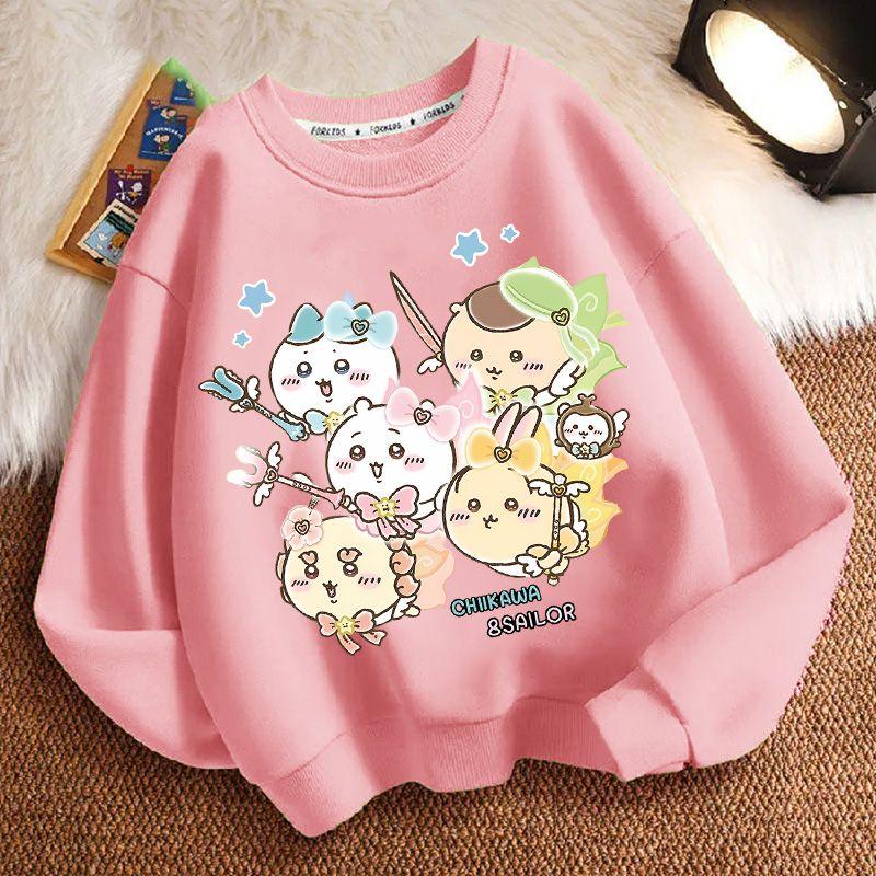 Kindermode Chiikaw Hoodies für Frühling und Herbst, Lässige Oberteile für Jungen und Mädchen