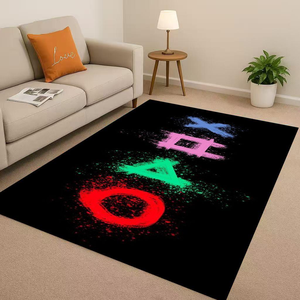 Classic Game Zone Sign Gamer Controller Living Room Non-Slip Area Rug Carpet for Bedroom Kids Playroom Sofa,Home Decor Doormat