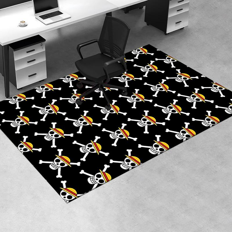 Einteilige Stuhlmatte mit Totenkopfmuster für Wohnkultur, Büro-Teppich, Geschenk, Geeignet für Schlafzimmer, Wohnzimmer, Verschiedene Räume
