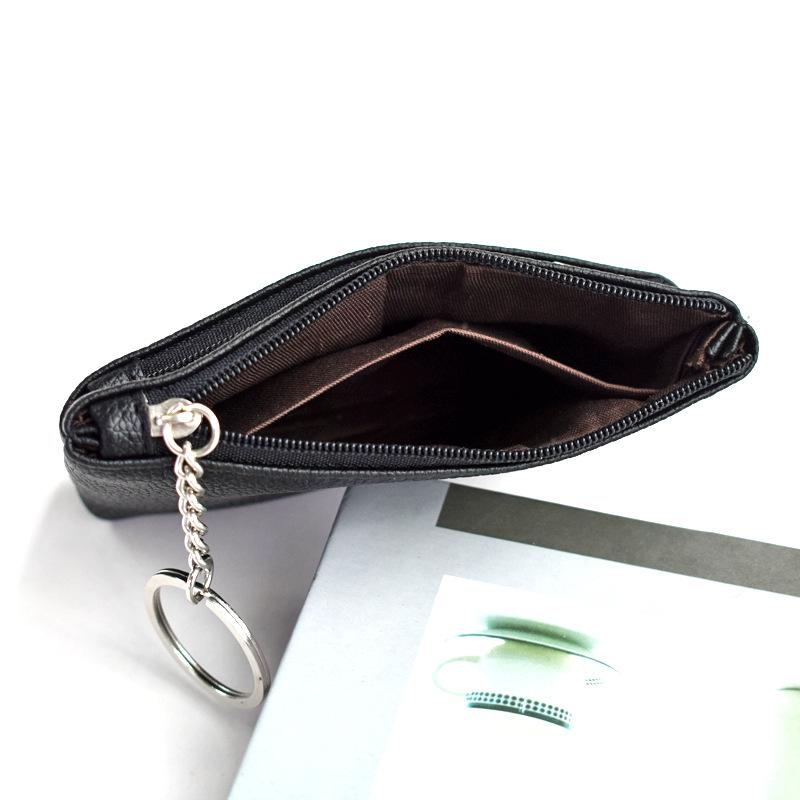 Mini PU Leather Coin Purse Keychain Wallet Multifunctional Zipper Card Holder Fashion Key Bag Key Ring Small Wallet