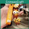 Charming Cartoon Giraffe Keychain Adorable Novelty Key Ring Gift For Trendy Fashion