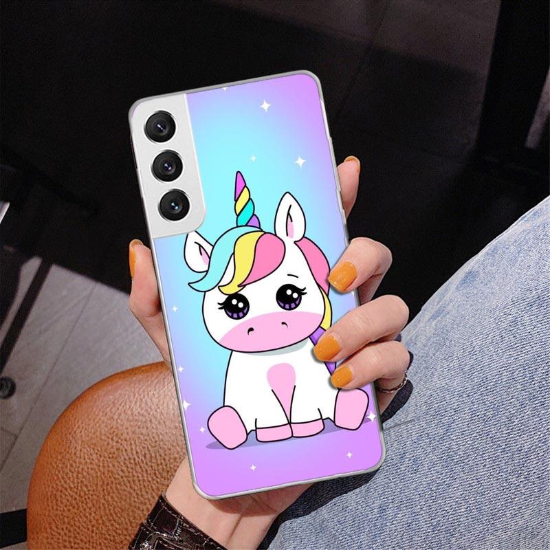Pink Unicorn Rainbow Phone Case For Samsung Galaxy S24 S25 Edge S26 Ultra S23 S22 S21 Plus S20 FE + Personalized Print Cover Gal