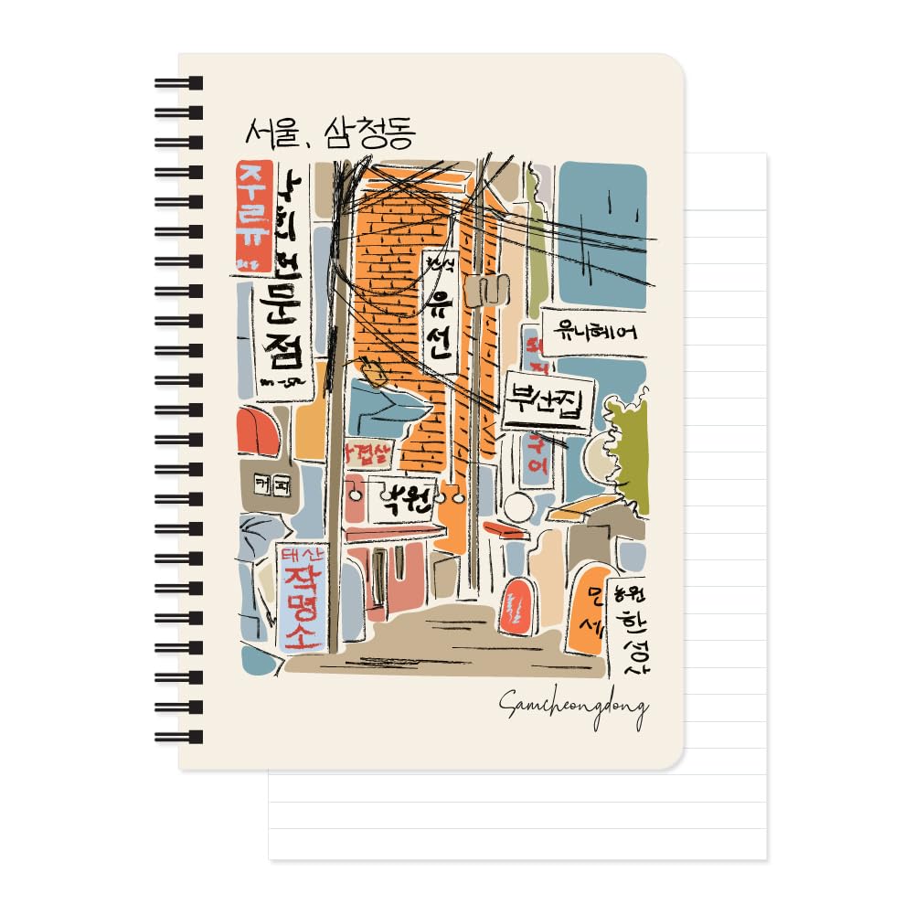 

Monolike Seoul A5 Line Spiral Samcheongdong Seoul Line Spiral Notebook Hardcover x inches 128 pages Notebook, - Samcheongdong, 5.83 8.27