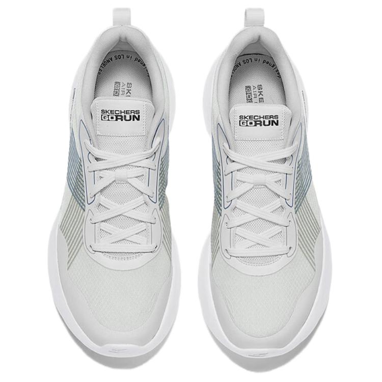 Skechers Go Run Lite Comfortable Non-Slip Durable Low-Top Casual Running Shoes Men Sneaker White Gray 220318-WGY