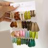 European and American Multi-color Resin C-shaped Earrings Set for Women
