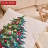 1PC Nuan Series Christmas Pillowcase Hand Drawn Christmas Tree Cluster Printed Cushion Cover for Sofa Living Room Bedroom Home Decor Party Decor