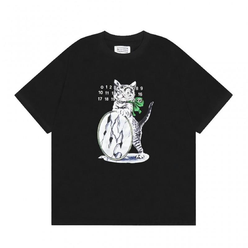 Digital Print MM6 Cotton T-Shirt Men Women Short Sleeve Casual Top 230g