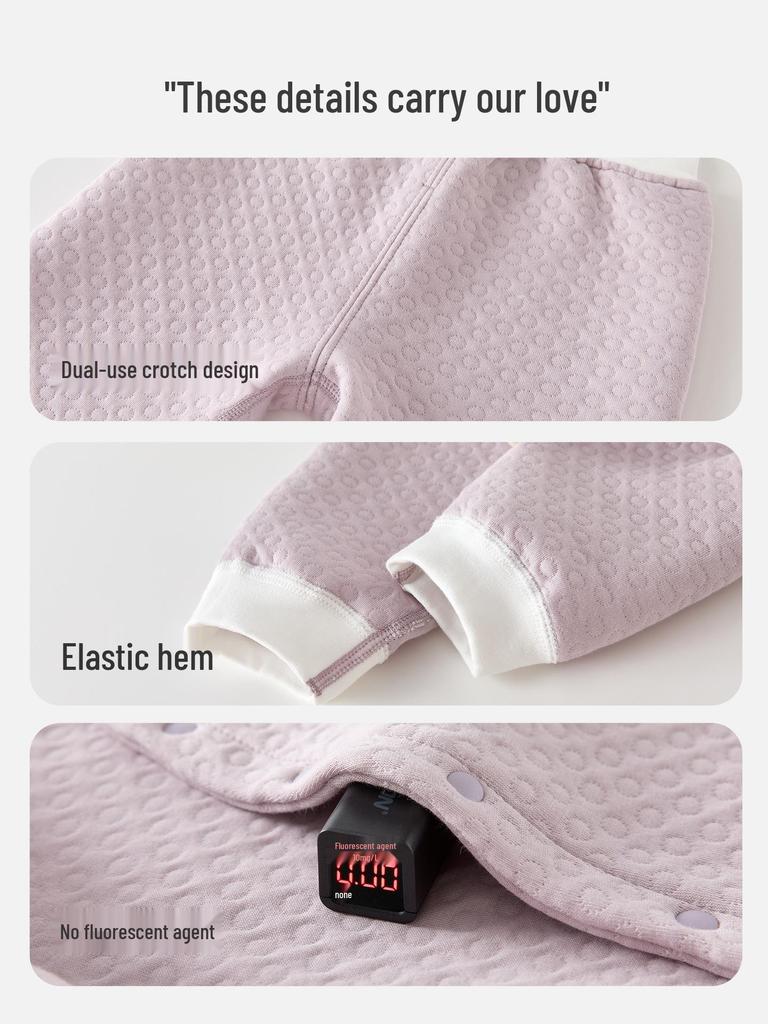 Baby Hochbund Gesteppte Warme Hose - Neugeborenes Herbst/Winter Baumwolle Einfarbig