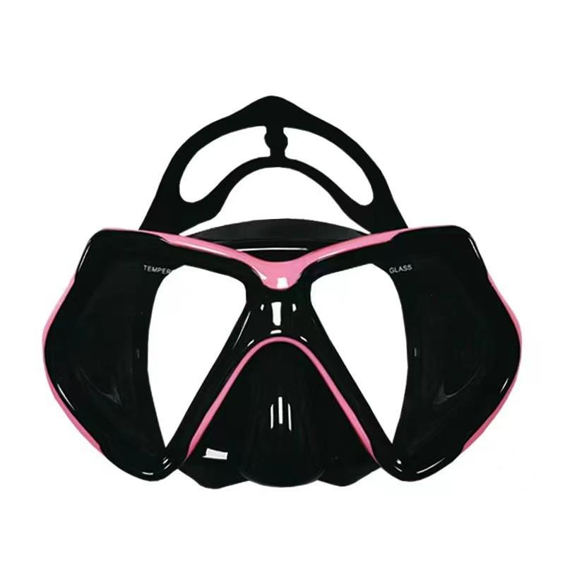 Anti-fog Waterproof Diving Mask Snorkel Goggles Adults Large Frame Silicone With Nose Cover