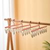 Plastic 8 Clips Clothes Drying Hanger Windproof Seamless Clothes Drying Rack Non-slip Underwear Socks Holder Dormitory
