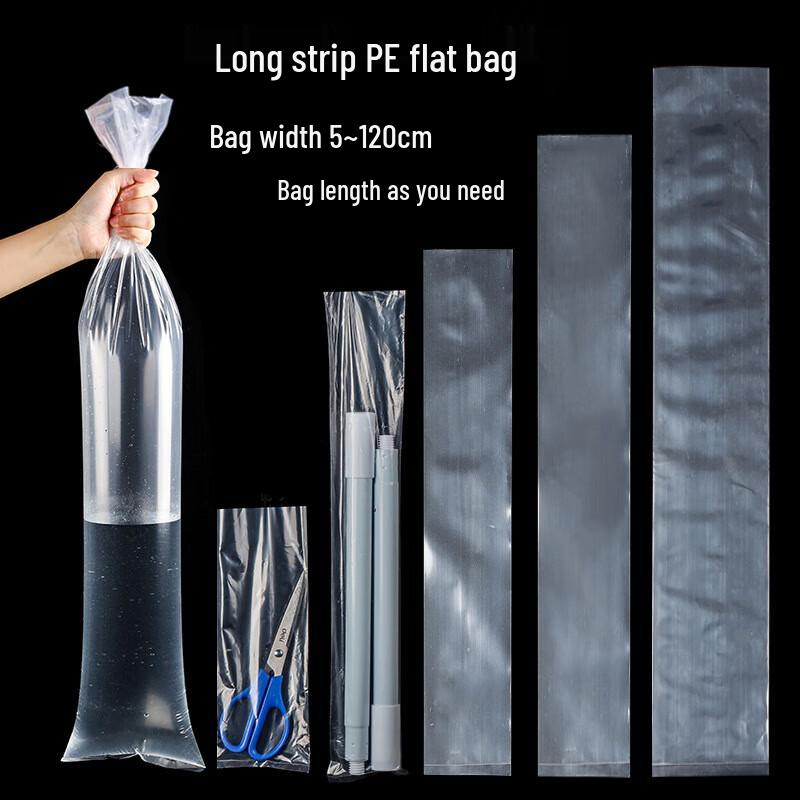 Clear Long Flat PE Poly Bags