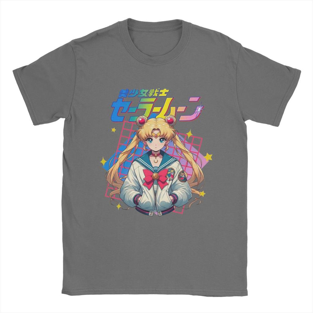 Die Mondkrieger Sailor T-Shirts Herren Reine Baumwolle Freizeit T-Shirts O-Ausschnitt T-Shirts Kurzarm Tops Grafik