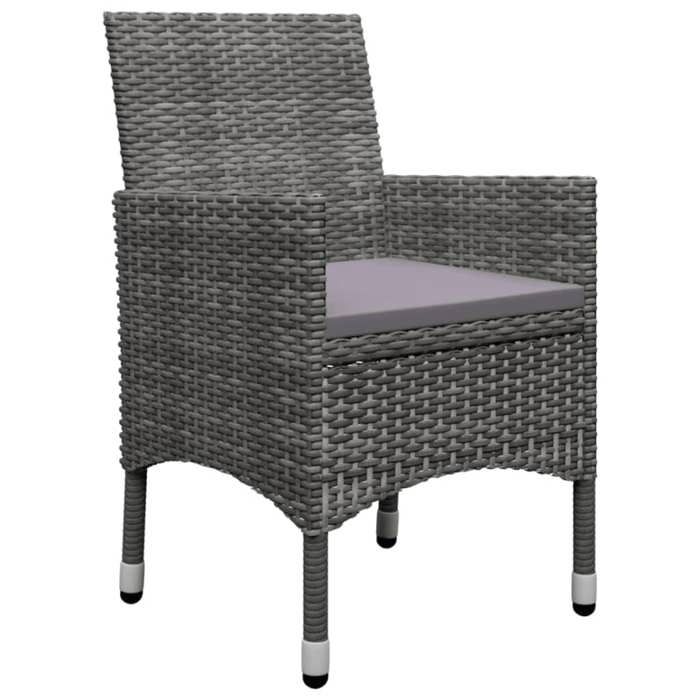 Ensemble jardin - MAISON EXCLUSIVE - Ensemble 5 pcs - Gris - Table acacia massif - Chaises résine tressée
