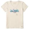 Life Is Good Women's Bunny Love Short Sleeve Crusher Vee, Putty White