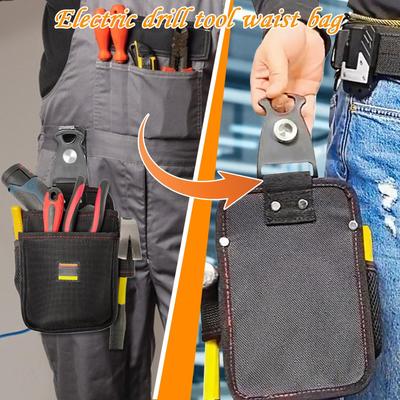 Electrician Tool Pouch Maintenance Tool Pouch Multiple-Tool Waist Bag Waterproof Drill Backpack for Framing Painters Welding