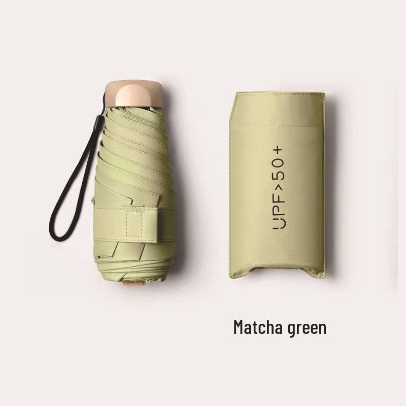 Kompaktní slunečník proti slunci a dešti: Lehký, Šestižebrový, Dvojúčelový, Mini Skládací pro Ochrannu za každého počasí