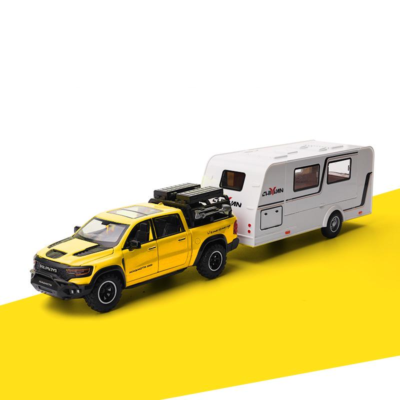 

1:32 DODGE Mammoth 1000 TRX RV Автомобіль Позашляховик Модель з Литого Металу Кемпер Дитяча Іграшкова Машина Прикраса для Дому жовтий
