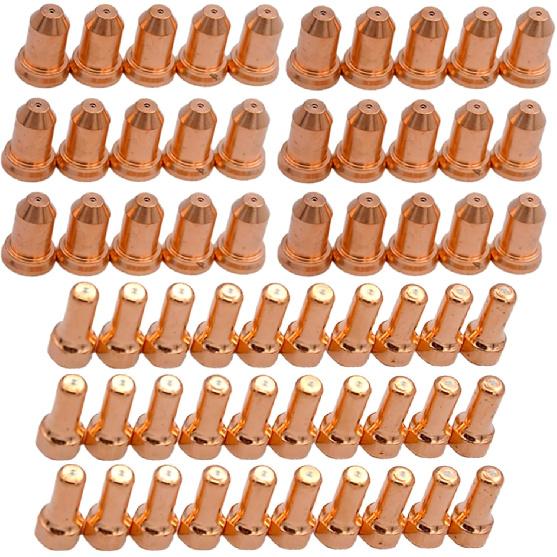 

60Pcs PT-80 PT80 IPT-80 PTM-80 Plasma Cutting Torch Consumables Electrode 52558 Nozzle 51311 P1.0 Tip 1.0mm 0.039