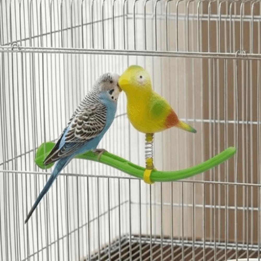 Plastic Swing Perch Toy Simulation Bird Parrot Play Rack Bird Perch Stand  for Bird Cage Aviary