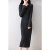 Autumn-Winter Pure Wool Trumpet Sleeve Mid-Length Sweater Dress